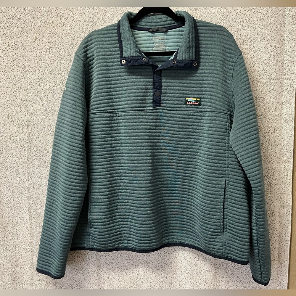 LL Bean Airlight Knit 1/4 Snap Pullover Mens Slightly Fitted Jacket | size XXL